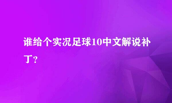 谁给个实况足球10中文解说补丁？