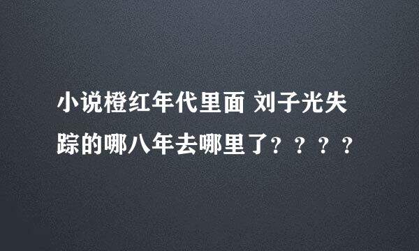 小说橙红年代里面 刘子光失踪的哪八年去哪里了？？？？