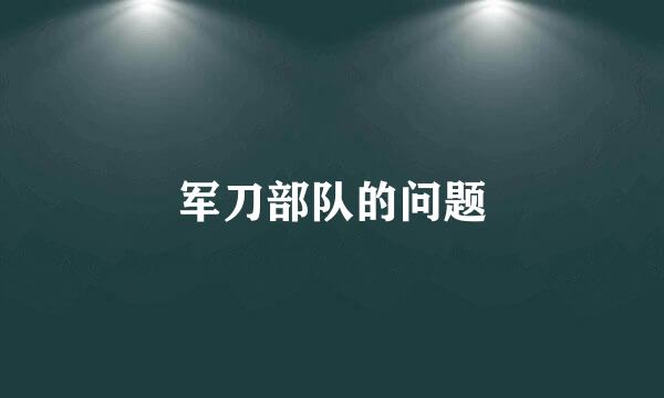 军刀部队的问题