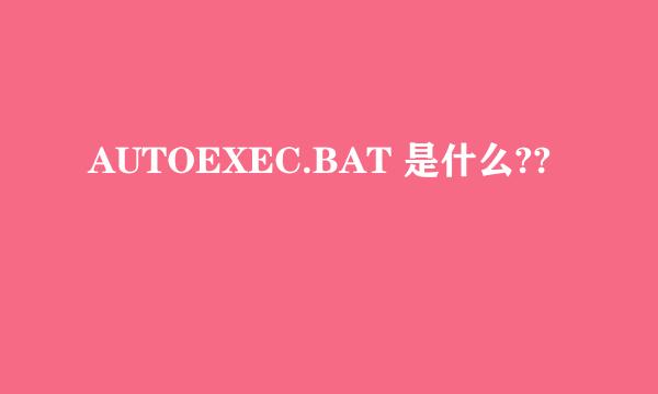 AUTOEXEC.BAT 是什么??