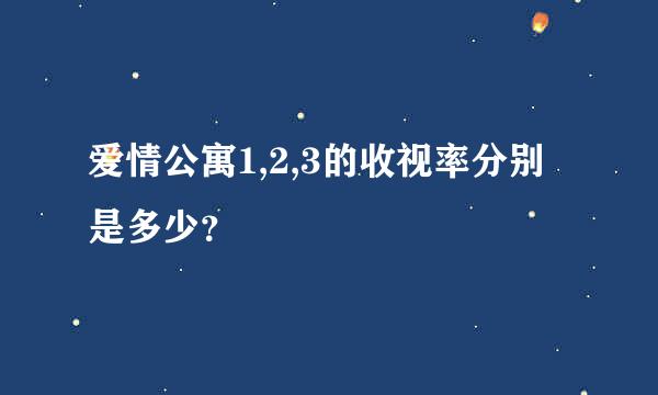 爱情公寓1,2,3的收视率分别是多少？