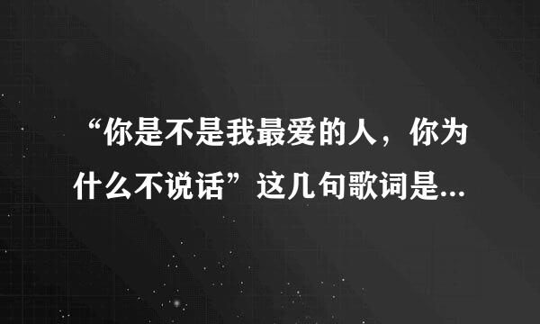 “你是不是我最爱的人，你为什么不说话”这几句歌词是出自于那首歌啊