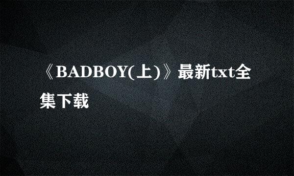 《BADBOY(上)》最新txt全集下载