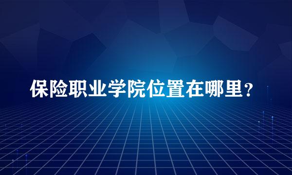 保险职业学院位置在哪里？