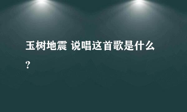 玉树地震 说唱这首歌是什么？