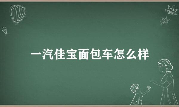 一汽佳宝面包车怎么样