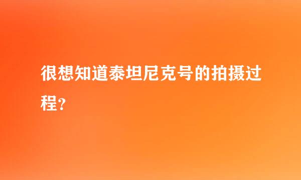 很想知道泰坦尼克号的拍摄过程？