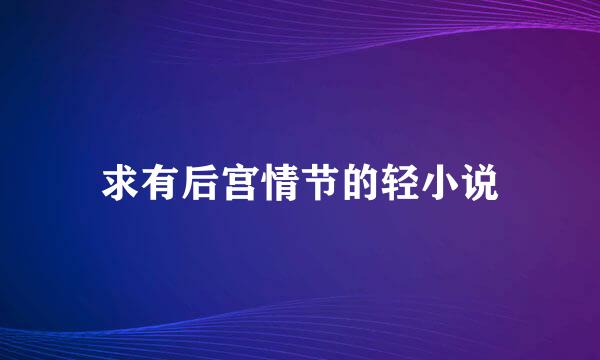 求有后宫情节的轻小说