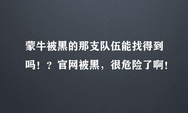 蒙牛被黑的那支队伍能找得到吗！？官网被黑，很危险了啊！