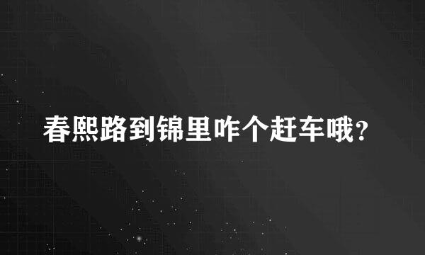 春熙路到锦里咋个赶车哦？