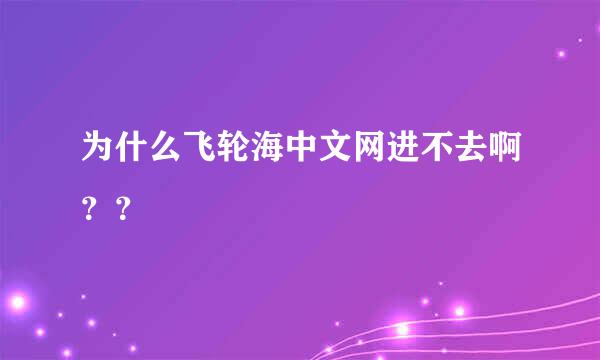 为什么飞轮海中文网进不去啊？？