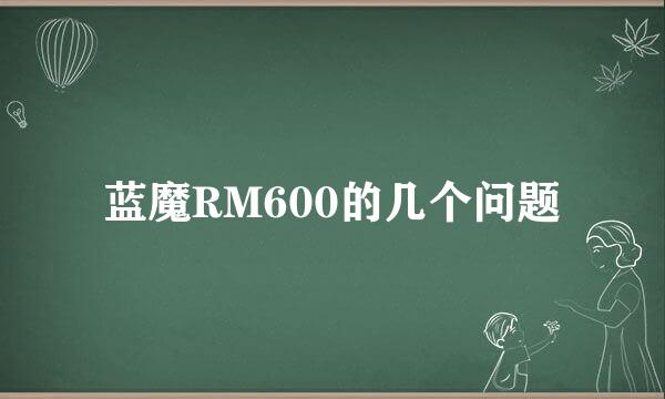 蓝魔RM600的几个问题