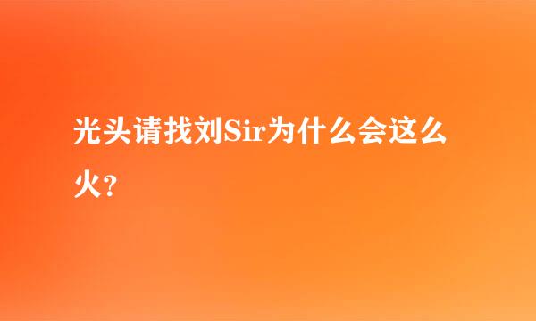 光头请找刘Sir为什么会这么火？