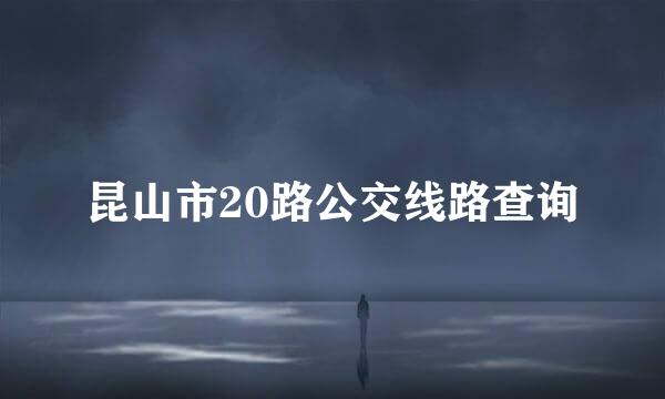 昆山市20路公交线路查询