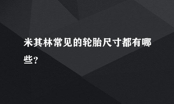 米其林常见的轮胎尺寸都有哪些？