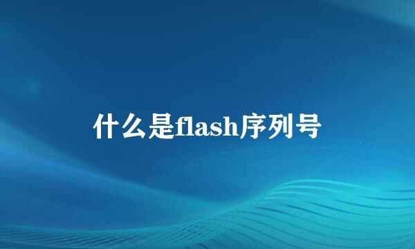 什么是flash序列号