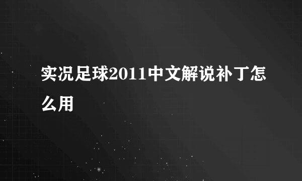 实况足球2011中文解说补丁怎么用