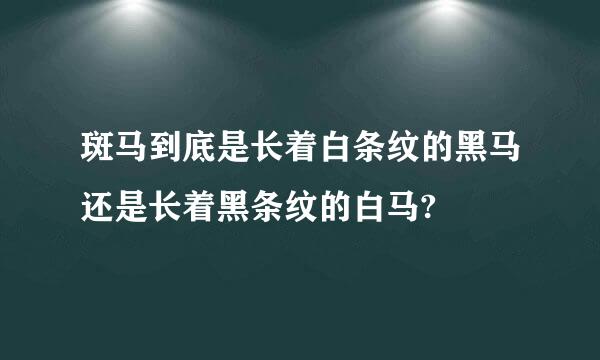 斑马到底是长着白条纹的黑马还是长着黑条纹的白马?