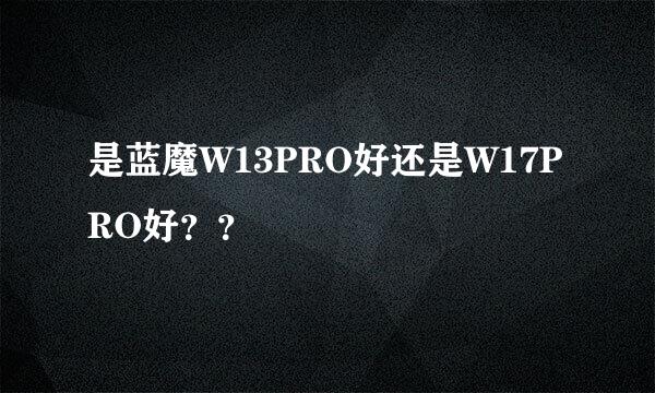 是蓝魔W13PRO好还是W17PRO好？？