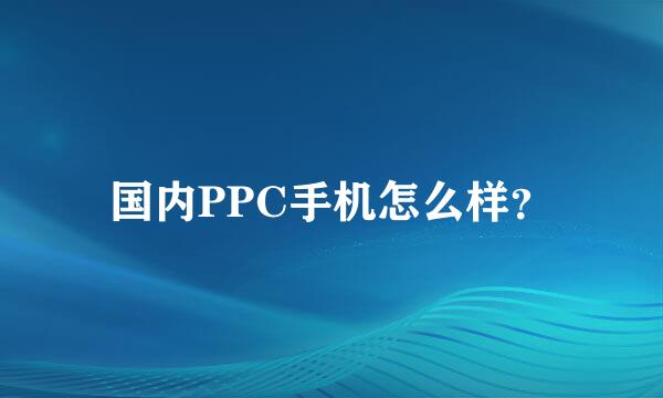 国内PPC手机怎么样？