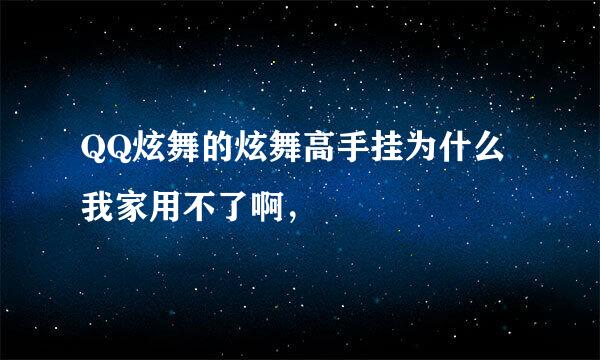 QQ炫舞的炫舞高手挂为什么我家用不了啊，