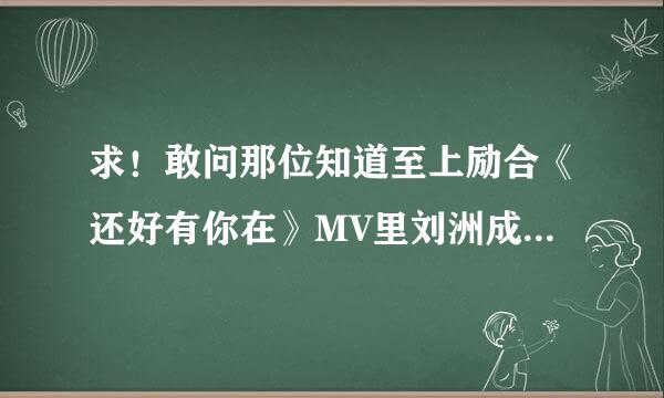 求！敢问那位知道至上励合《还好有你在》MV里刘洲成的那件衣服哪有卖的，或哪位可以做！