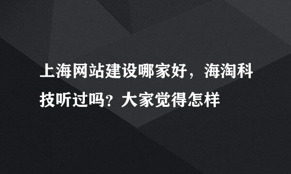 上海网站建设哪家好，海淘科技听过吗？大家觉得怎样