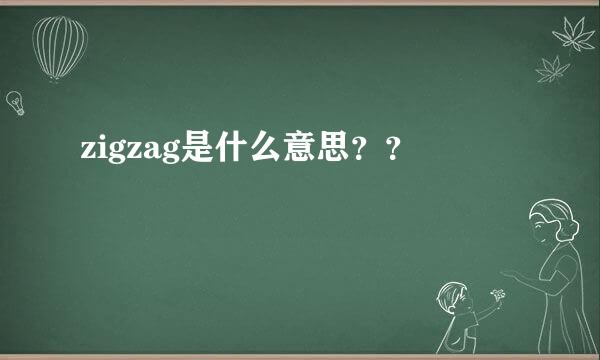 zigzag是什么意思？？