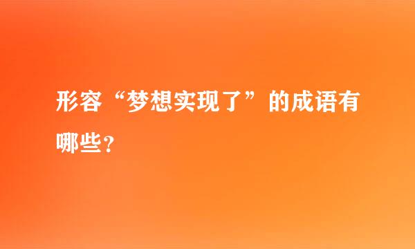 形容“梦想实现了”的成语有哪些？