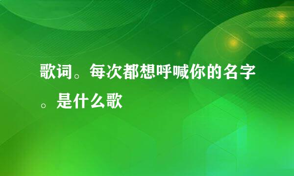 歌词。每次都想呼喊你的名字。是什么歌