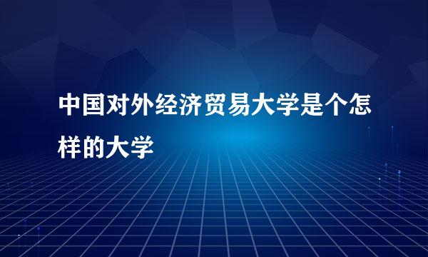 中国对外经济贸易大学是个怎样的大学