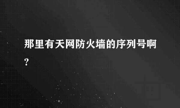 那里有天网防火墙的序列号啊?