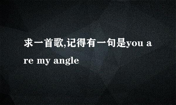 求一首歌,记得有一句是you are my angle