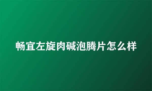 畅宜左旋肉碱泡腾片怎么样