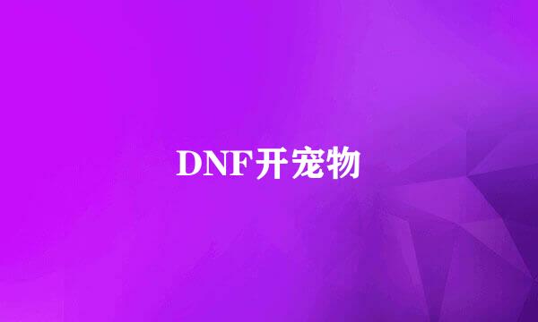 DNF开宠物