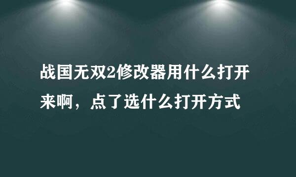 战国无双2修改器用什么打开来啊，点了选什么打开方式