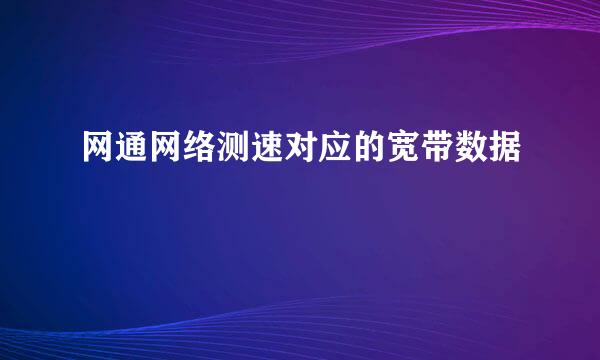 网通网络测速对应的宽带数据