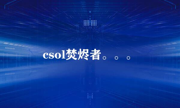 csol焚烬者。。。