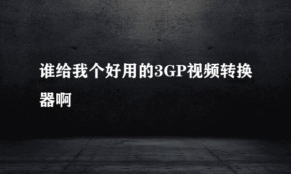 谁给我个好用的3GP视频转换器啊