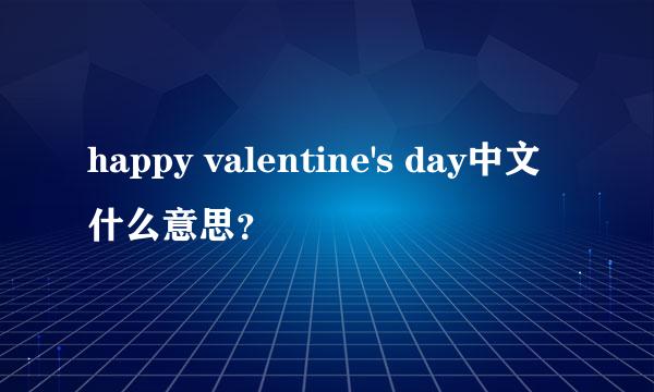 happy valentine's day中文什么意思？