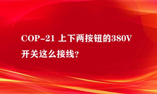 COP-21 上下两按钮的380V开关这么接线？