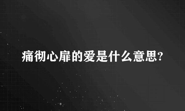 痛彻心扉的爱是什么意思?