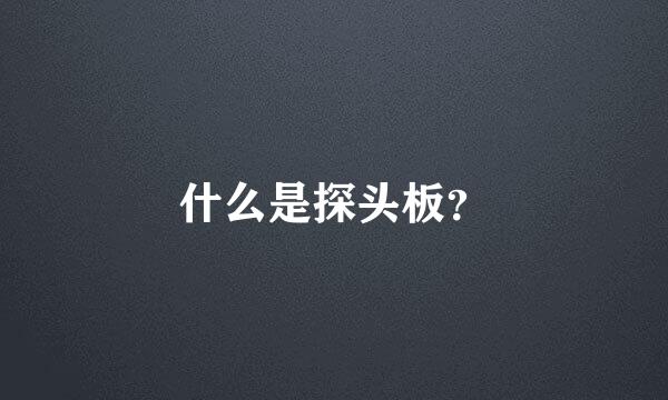 什么是探头板？