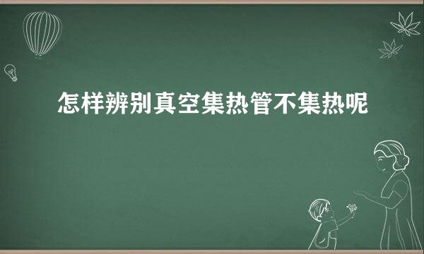 怎样辨别真空集热管不集热呢