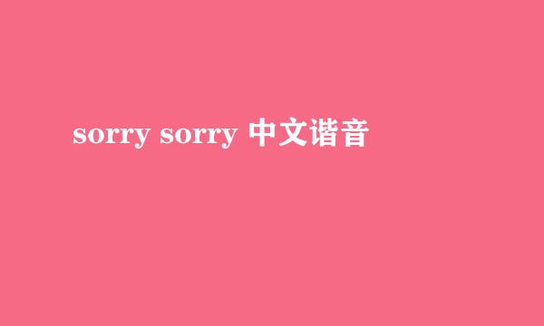 sorry sorry 中文谐音