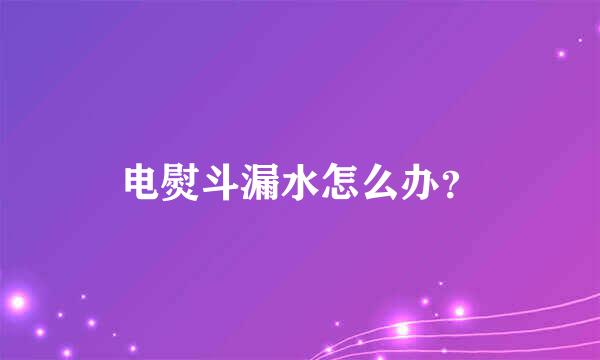 电熨斗漏水怎么办？