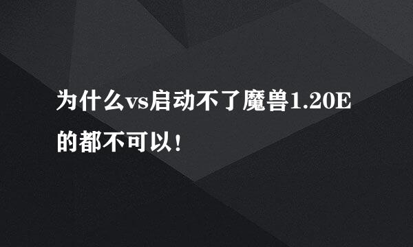 为什么vs启动不了魔兽1.20E的都不可以！