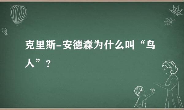 克里斯-安德森为什么叫“鸟 人”？