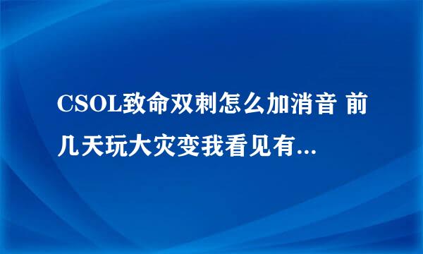 CSOL致命双刺怎么加消音 前几天玩大灾变我看见有人有 70发子弹 有消音