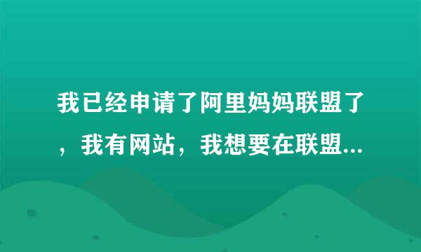 我已经申请了阿里妈妈联盟了，我有网站，我想要在联盟的基础上做推广来返利，我现在该怎样做